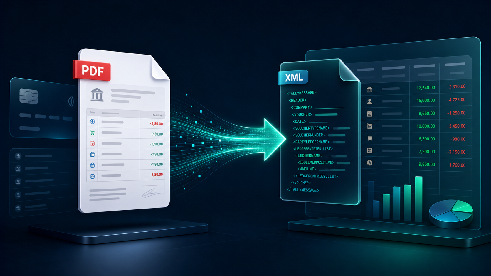 Bank statement PDF transformed into Tally XML